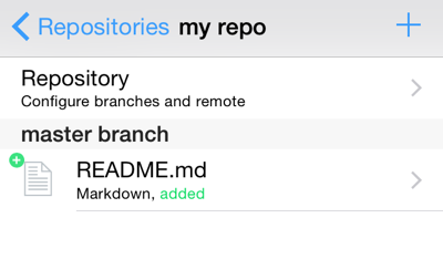Screenshot showing README.md as only file in 'my repo'